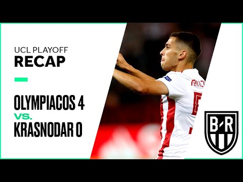 Olympiacos 4-0 FC Krasnodar: Champions League Playoff Recap with Goals and Best Moments