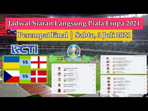 Jadwal Piala Eropa 2021 Live RCTI: Ukraina vs Inggris | Ceko vs Denmark | Perempat Final EURO 2021