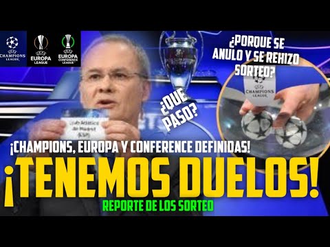 🏆😱¡ASÍ QUEDARON LOS SORTEOS DE LA CHAMPIONS LEAGUE, EUROPA LEAGUE Y CONFERENCE LEAGUE! 🏟⚽️