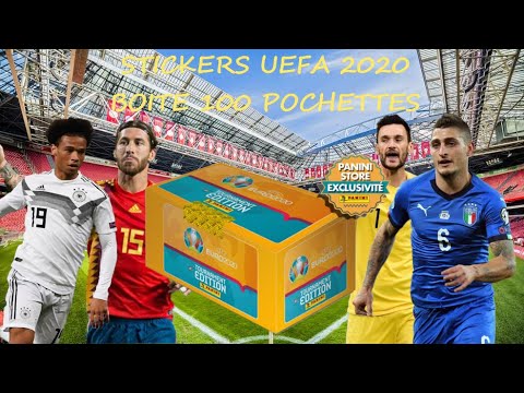 BOITE 100 POCHETTES - STICKERS EURO 2020