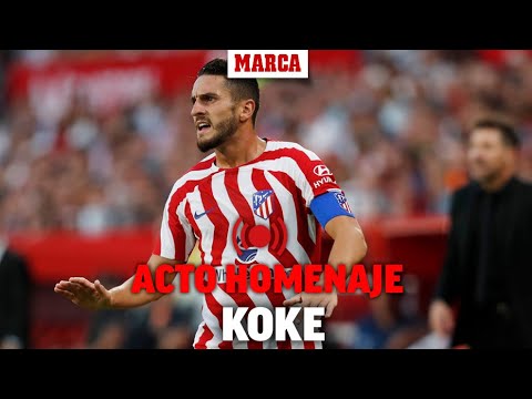 Homenaje a Koke por convertirse en el jugador con más partidos la historia del Atlético de Madrid