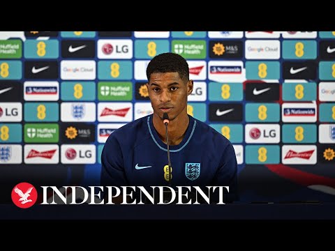 Watch again: England's Marcus Rashford speaks ahead of Wales World Cup match