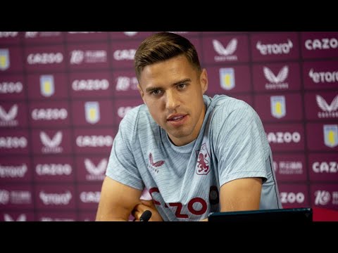 Jan Bednarek interview talks to the media after Villa switch