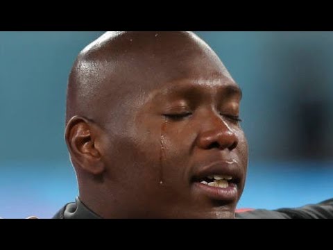 Kamal Miller shedding tears  during the Canadian National Anthem...