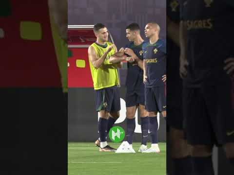Cristiano Ronaldo flexin' on Diogo Dalot in Portugal training 😂💪 #shorts