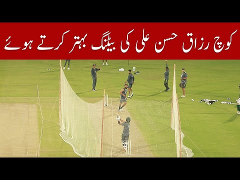 Hassan Ali facing  fast bowlers in nets