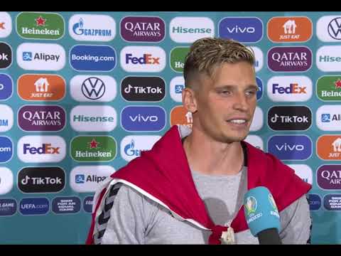 English interview with Denmark's Jens Larsen after the win over the Czech Republic at Euro 2020