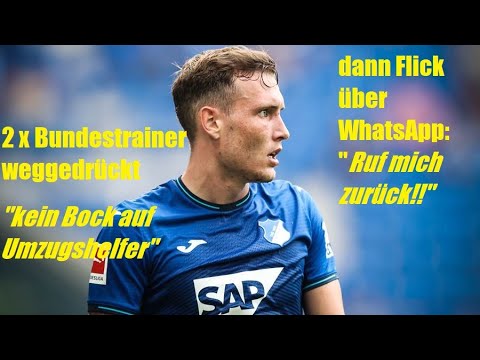 Lustig! DFB Star David Raum - wie er Bundestrainer Hansi Flick 2x weggedrückt hat!