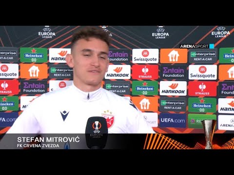 HVALA ŠILJI PEŠIĆU NA ASISTENCIJI: Stefan Mitrović posle pobede nad Ferencvarošem / 06.10.2022.