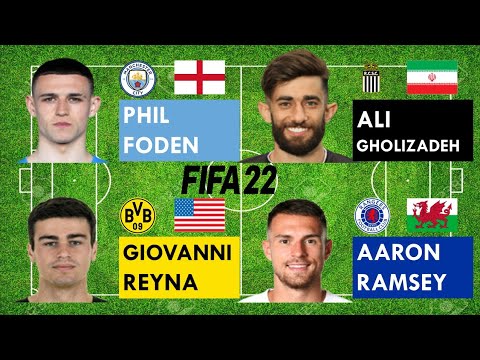 FIFA World Cup 2022 Group B(CAMs) Foden vs Gholizadeh vs Reyna vs Aaron Ramsey (FIFA22 Comparison)