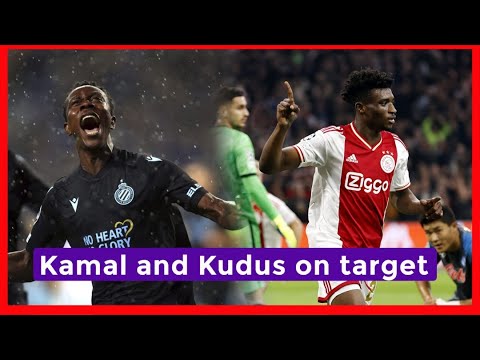 KUDUS MOHAMMED SCORES  & KAMAL SOWAH ON TARGET AGAIN, JEREMIE FRIMPONG SEE RED-GH PLAYERS IN UCL