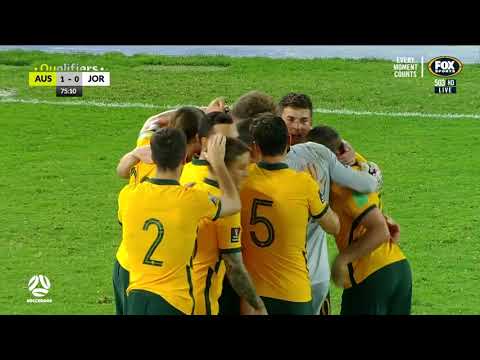Harry Souttar heads home winning Socceroos goal | Australia v Jordan | FIFA World Cup 2022 qualifier