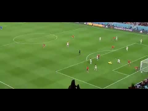 Le but de Youssef En-Nesyri vu des tribunes, le but qui donné la victoire au Maroc au Portugal