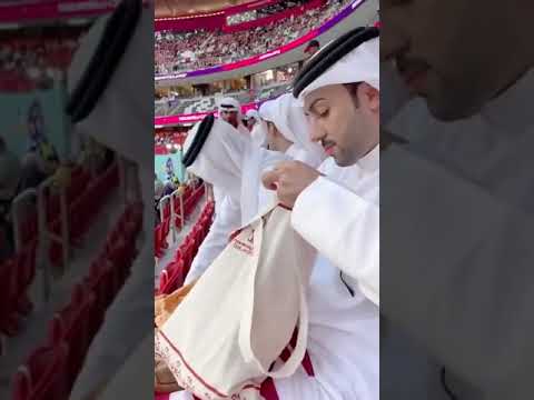 Qatar World Cup, Gift Distribution with all Audience  by Qatar Government
