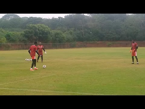 Danlad Ibrahim Showing His Goalkeeping Skills At Training