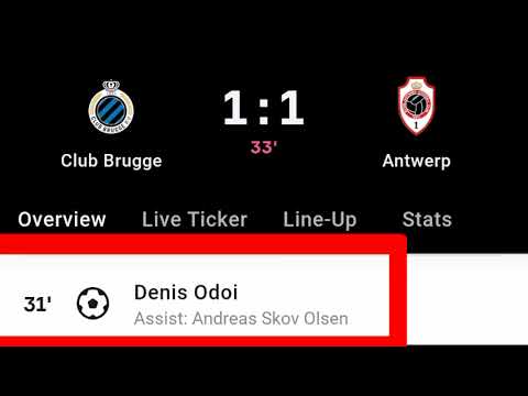 Denis Odoi Goal Vs Antwerp | Club Brugge Vs Antwerp | 1-1 |