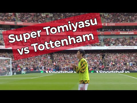Takehiro Tomiyasu warm up and substitution vs Tottenham l 冨安健洋 l アーセナル vs トッテナム