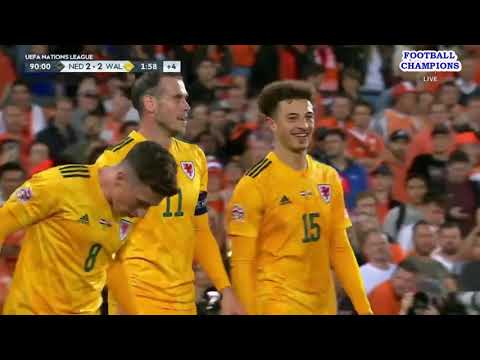 Ethan Ampadu-Bale noch mehr Freude nach dem Tor, Niederlande-Wales,UEFA Nations League 2022