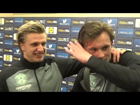Jason Cummings and Liam Henderson Post-Match Dundee United v Hibernian Scottish Cup Semi-Final 2016