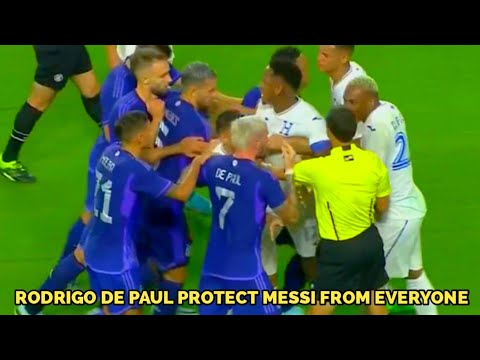 Rodrigo De Paul defend Messi from every touch like his own kids !