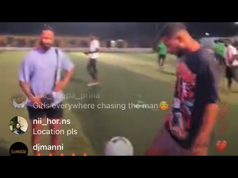 Daniel Kofi Kyereh playing football with fans in Accra