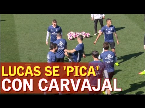 'Pique' de Lucas con Carvajal: no eran capaces de coger el balón | Diario AS