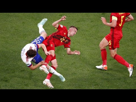 Timothy Castagne Injury of head Vs Russia