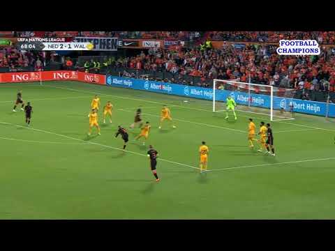 Vincent janssen linker Fußtritt umwerfend, Niederlande-Wales, UEFA Nations League 2022