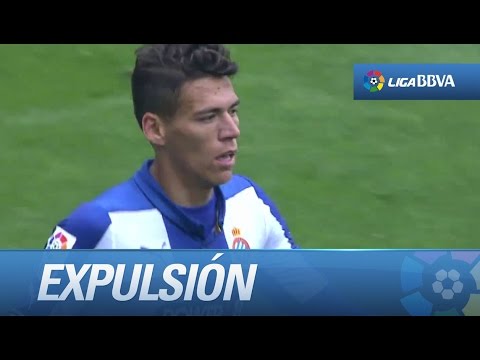 Expulsión de Héctor Moreno por protestar a Mateu Lahoz