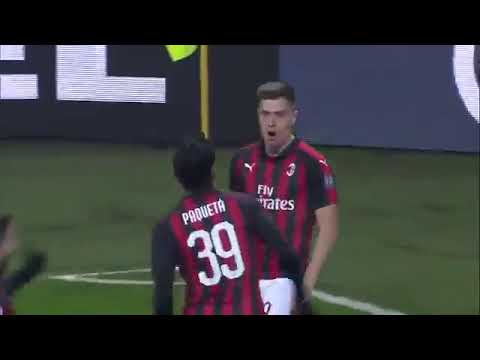 Krzysztof Piatek's Celebration with Milan Fans Chant