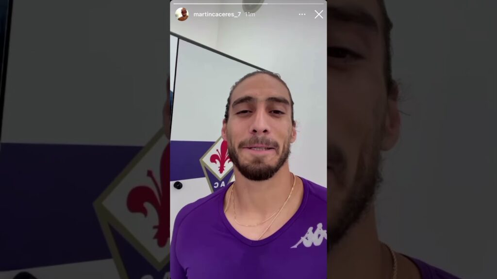 L’omaggio di Martin Caceres a Beppe Iachini