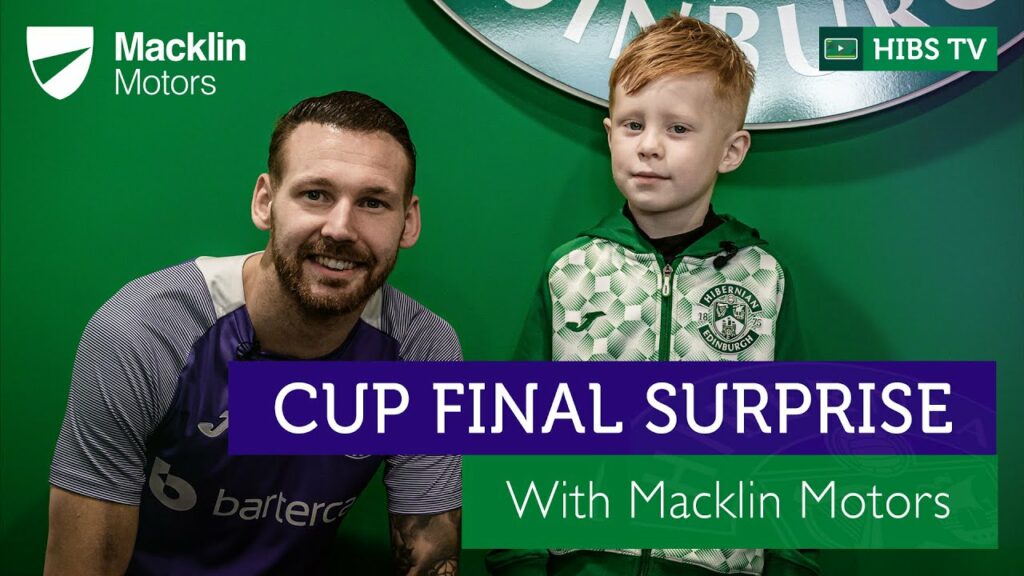 Hibs & Macklin Motors Give Young Fan A Once In A Lifetime Surprise | Premier Sports Cup Final