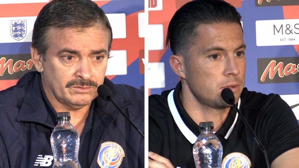 Oscar Ramirez & Bryan Oviedo Press Conference - England v Costa Rica - International Friendly