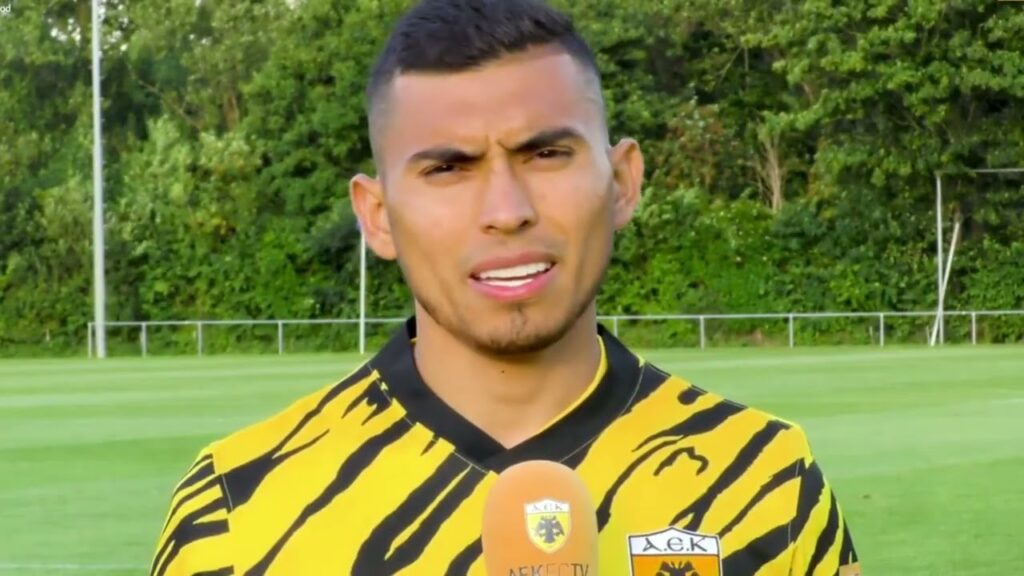 AEK F.C.-ORBELIN PINEDA-PRIMER ENTRENAMIENTO Y PALABRAS  #GRECIA