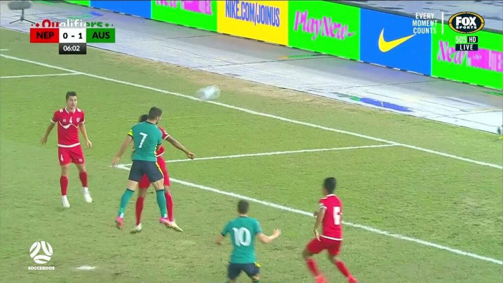 Mathew Leckie heads Socceroos into lead within six minutes | Australia v Nepal