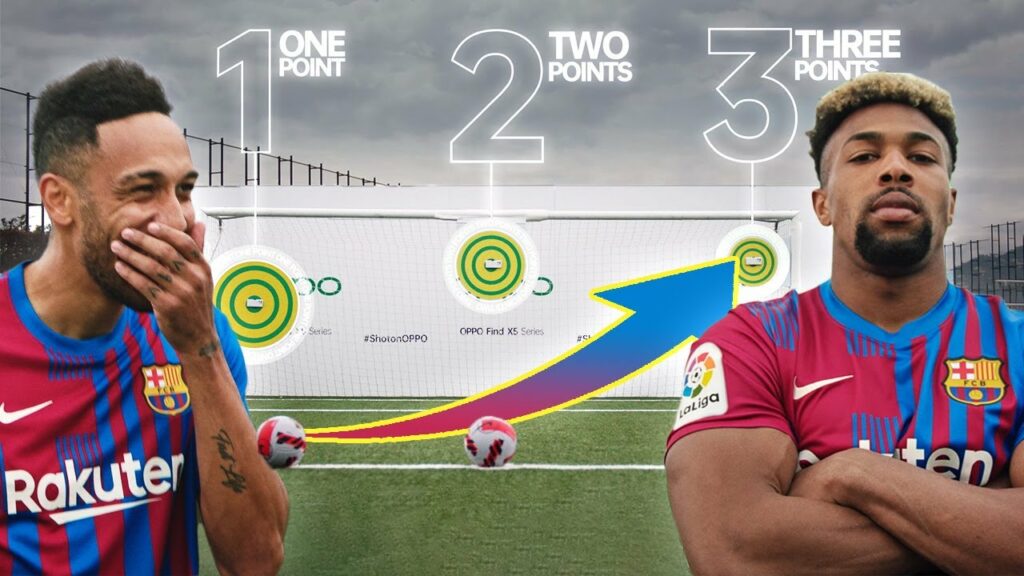 AUBA, ADAMA, LUUK DE JONG, BRAITHWAITE & LENGLET face the OPPO CROSSBAR CHALLENGE