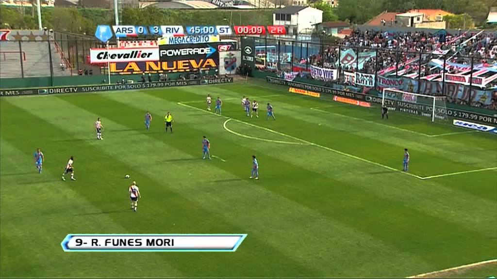 Gol Rogelio Funes Mori. Arsenal 0 River 4. Torneo Inicial 2012. Fecha 9. Fútbol para Todos.