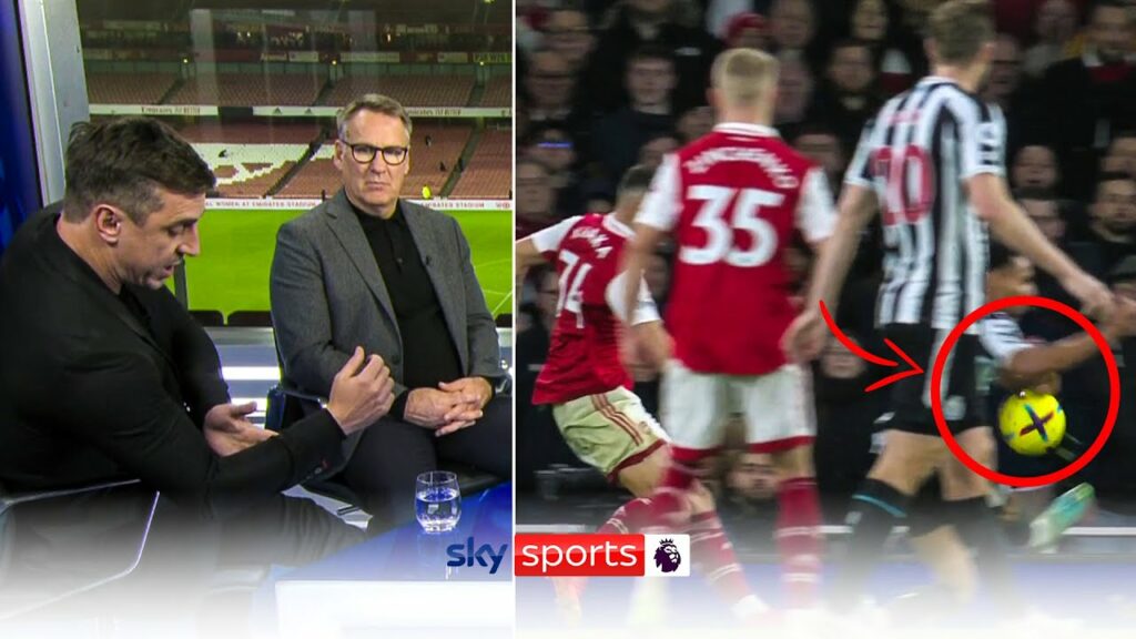 'Never in a MILLION years is that a penalty' 🤨 | Neville on Arsenal vs Newcastle penalty incidents