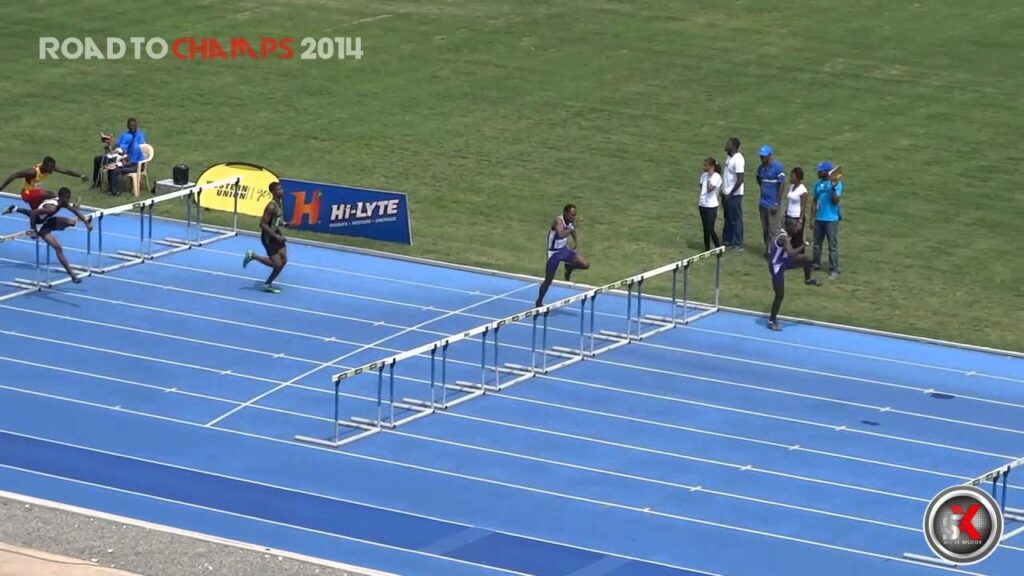 KC's Jovaine Atkinson wins Boys Class 1 110m hurdles - Corporate Area meet - ROAD TO CHAMPS 2014