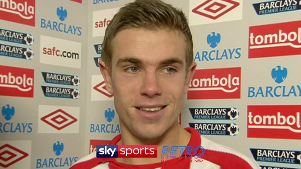 A young Jordan Henderson after a man of the match performance for Sunderland