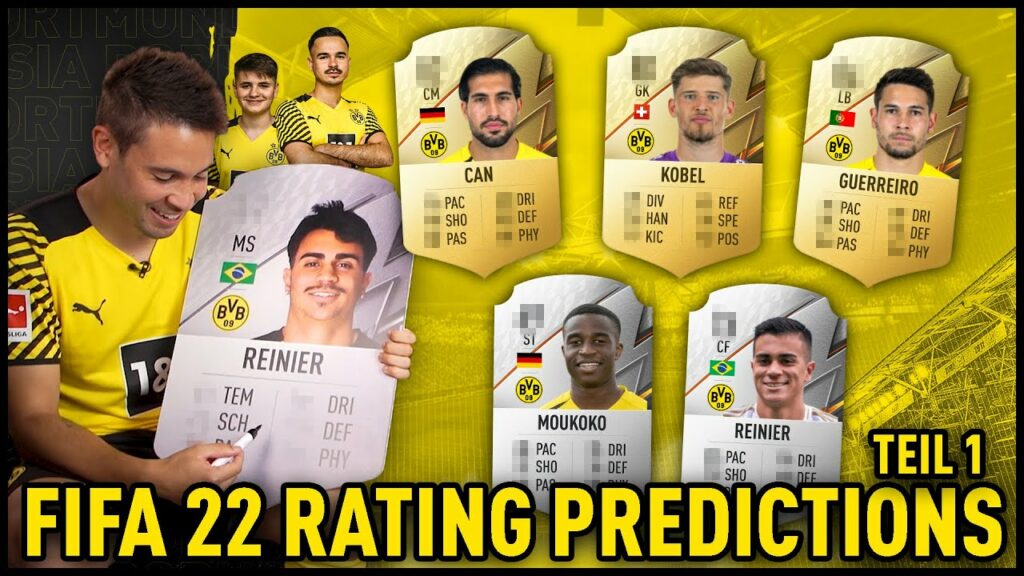 "26?! That's very hard!" | FIFA22 Rating Prediction with Guerreiro, Moukoko & Co.! | BVB x eFootball