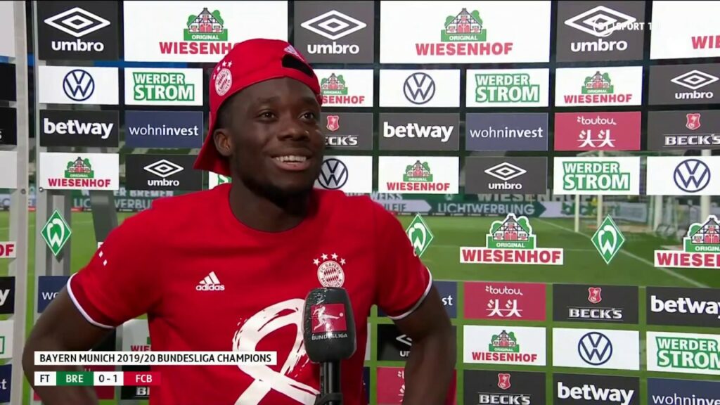Alphonso Davies' brilliant reaction when told he broke Bundesliga speed record | 36.51km/h!!!