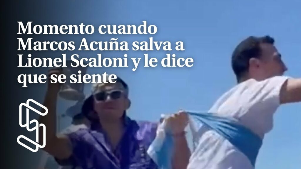 Momento cuando Marcos Acuña salva a Lionel Scaloni y le dice que se siente