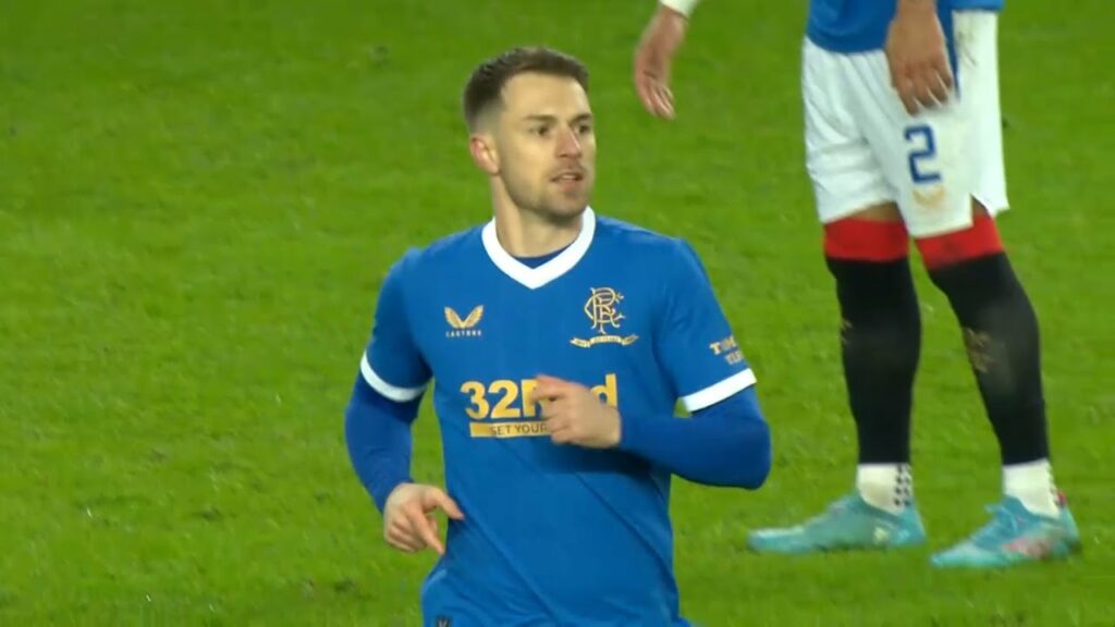 Aaron Ramsey Rangers Debut vs Hearts (H)
