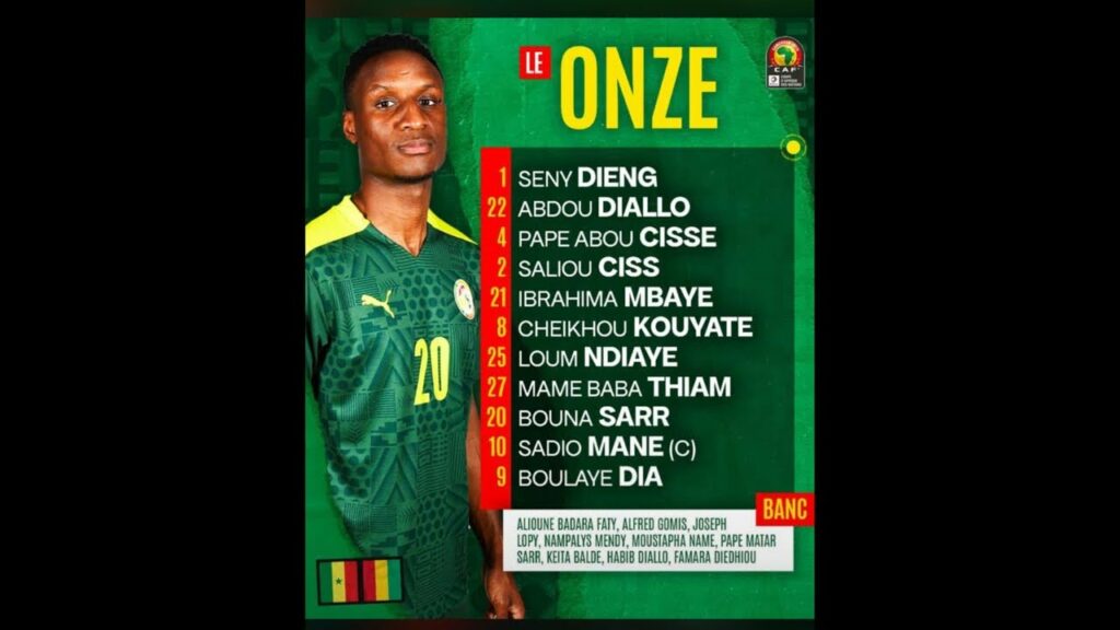 Onze des Lions Avec Loum Ndiaye Baba Thiam et Ciss titulaires. Allez les Lions