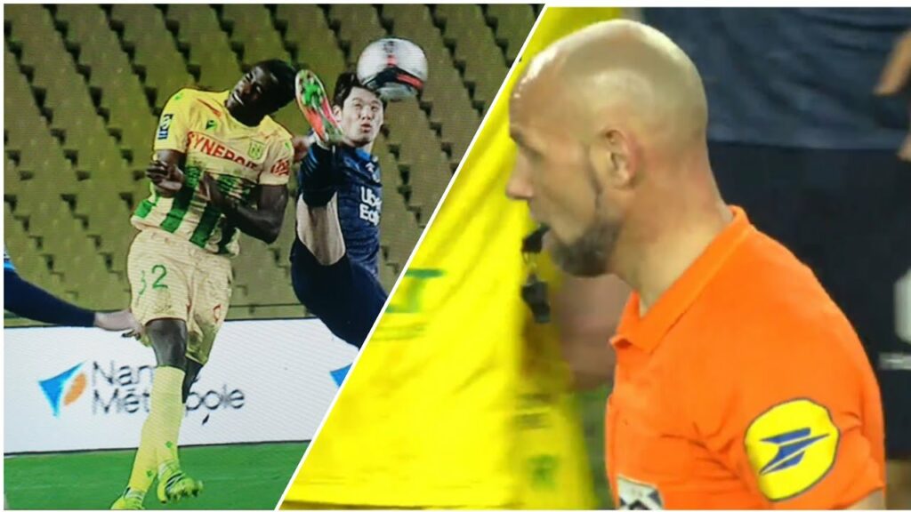 Hiroki Sakai direct RED CARD,  crazy kick to the head vs Nantes