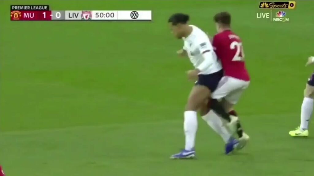 Van Dijk & Fabinho crunching Daniel James