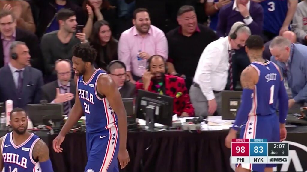 Joel Embiid Almost INJURES Fan After Jumping Over Regina King In The First Row!