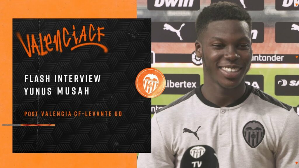 YUNUS MUSAH, FELIZ TRAS DEBUTAR EN LALIGA CON EL VALENCIA CF