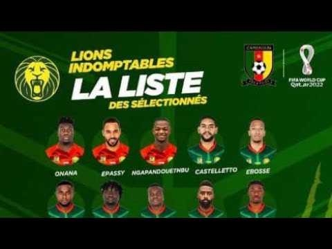 Lions indomptables: la liste des sélectionnés pour la Coupe Du Monde Qatar 2022